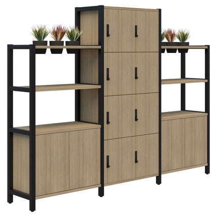 Grid 40 Locker / Planter Shelves - 4-5 Tier inc. Artificial Plants