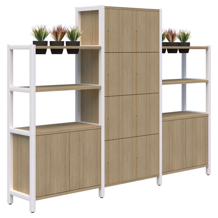 Grid 40 Locker / Planter Shelves - 4-5 Tier inc. Artificial Plants