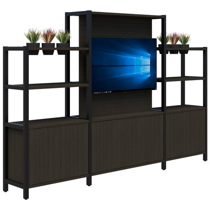 Grid 40 TV / Planter Shelves inc. Artificial Plants