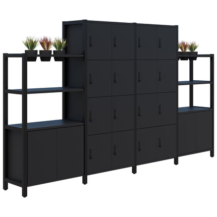 Grid 40 Locker / Planter Shelves - 4-5 Tier inc. Artificial Plants