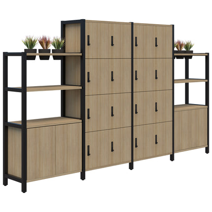 Grid 40 Locker / Planter Shelves - 4-5 Tier inc. Artificial Plants