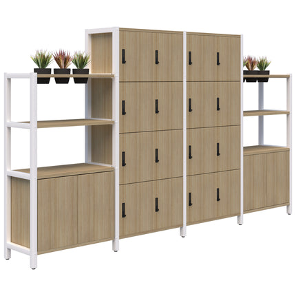 Grid 40 Locker / Planter Shelves - 4-5 Tier inc. Artificial Plants