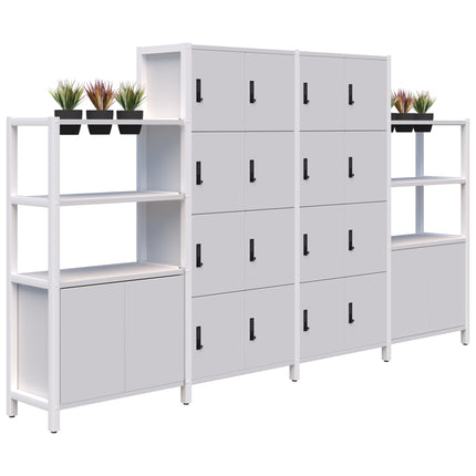 Grid 40 Locker / Planter Shelves - 4-5 Tier inc. Artificial Plants