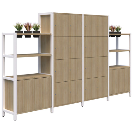 Grid 40 Locker / Planter Shelves - 4-5 Tier inc. Artificial Plants