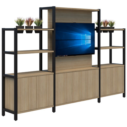 Grid 40 TV / Planter Shelves inc. Artificial Plants