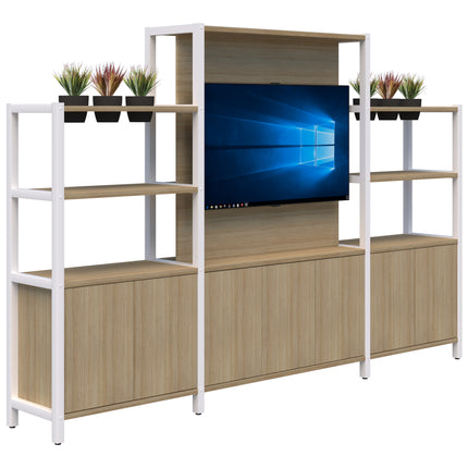 Grid 40 TV / Planter Shelves inc. Artificial Plants