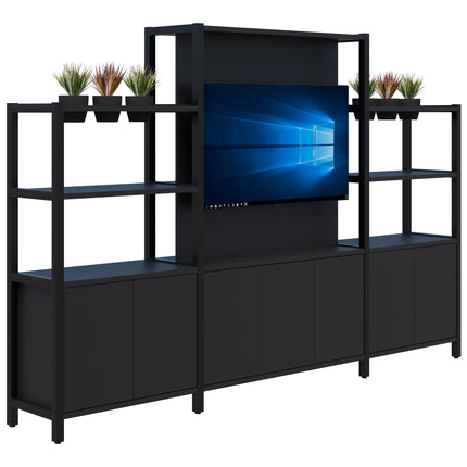 Grid 40 TV / Planter Shelves inc. Artificial Plants