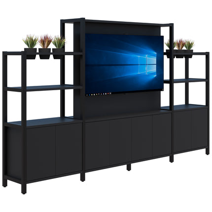 Grid 40 TV / Planter Shelves inc. Artificial Plants