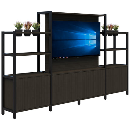 Grid 40 TV / Planter Shelves inc. Artificial Plants