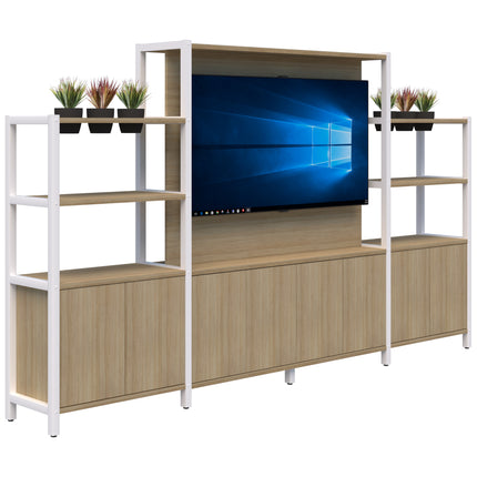 Grid 40 TV / Planter Shelves inc. Artificial Plants