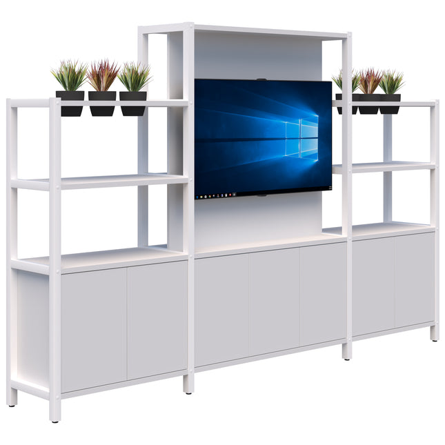 Grid 40 TV / Planter Shelves inc. Artificial Plants