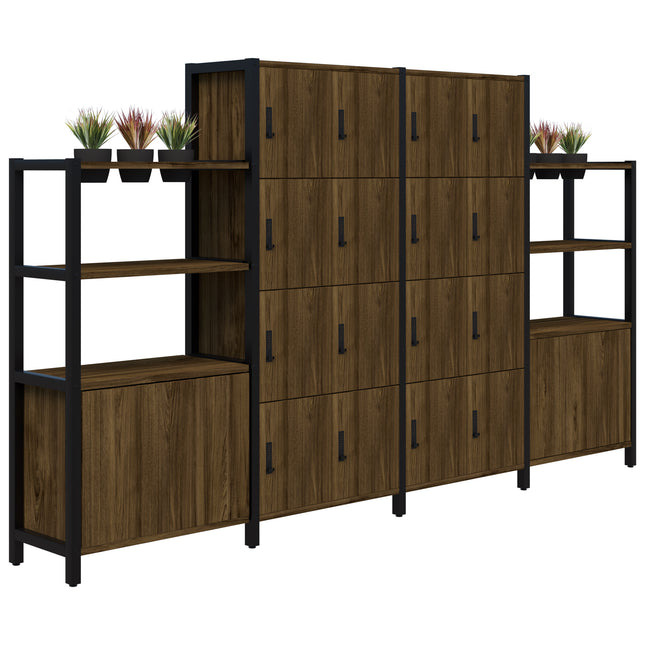 Grid 40 Locker / Planter Shelves - 4-5 Tier inc. Artificial Plants