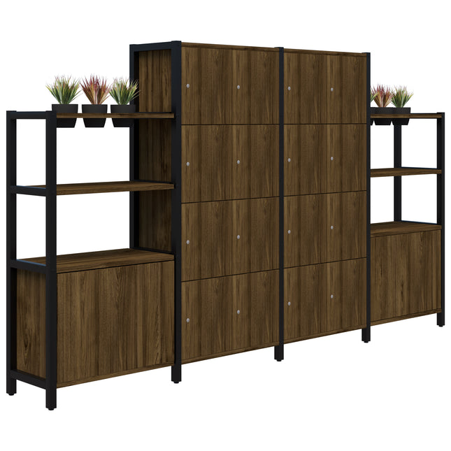 Grid 40 Locker / Planter Shelves - 4-5 Tier inc. Artificial Plants