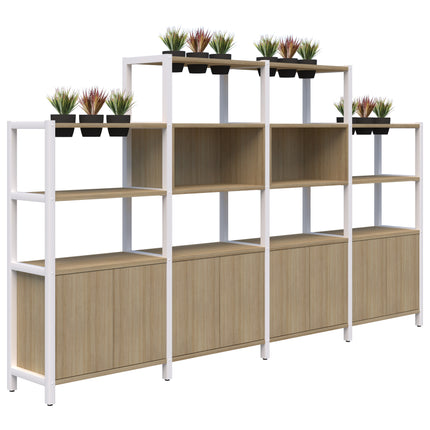 Grid 40 Storage / Planter Shelves - 4-5 Tier Inc Artificial Plants