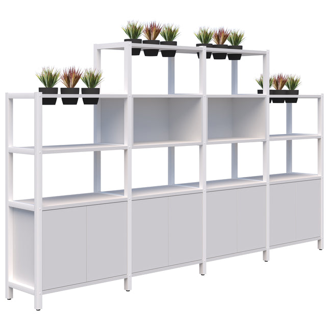 Grid 40 Storage / Planter Shelves - 4-5 Tier Inc Artificial Plants