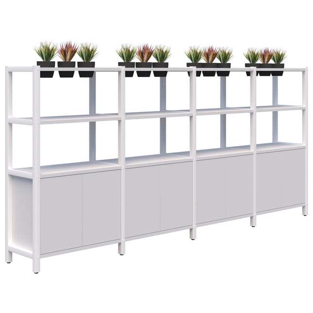 Grid 40 Storage / Planter Shelves - 4 Tier inc. Artificial Plants